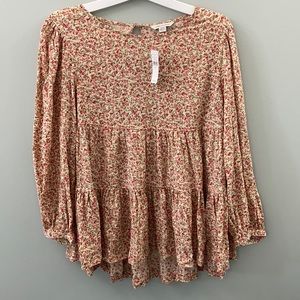 American Eagle floral long sleeve blouse